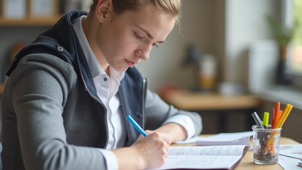 Профессиональное рабочее пространство студента с конспектами и учебными материалами